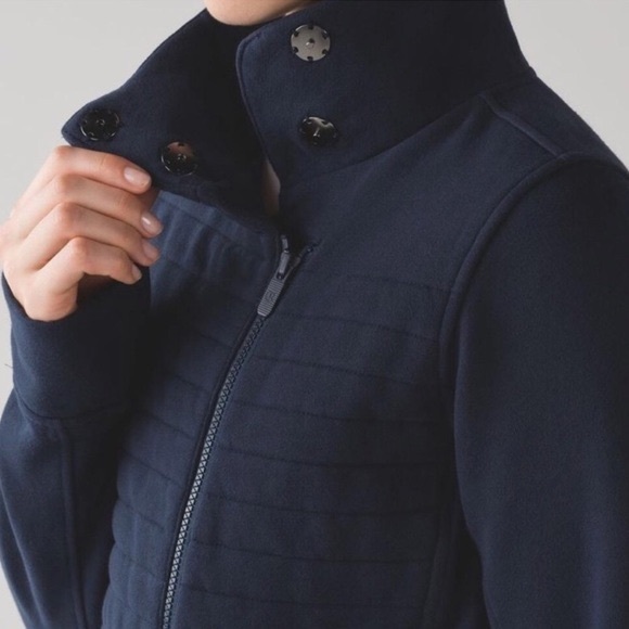 Lululemon diagonal Zip Quilted Moto Fleece Jacket - Picture 3 of 7